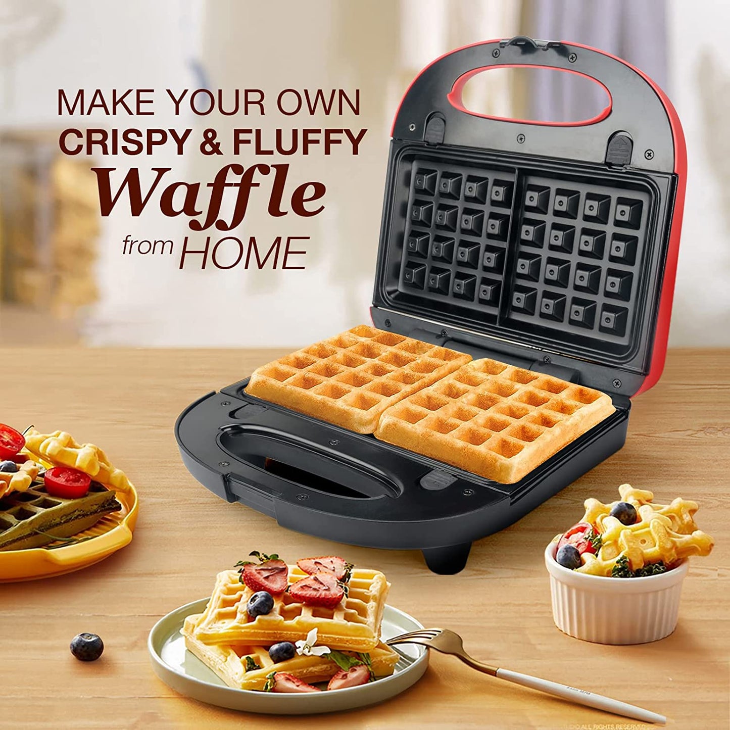 Sandwich Waffle Maker 2-IN-1