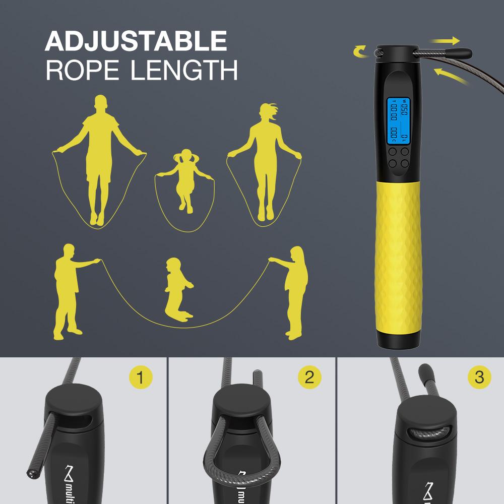 Weighted Jump Rope w/ Counter (yellow)