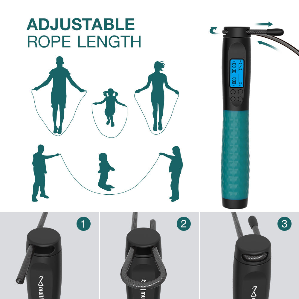 Weighted Jump Rope w/ Counter (teal)